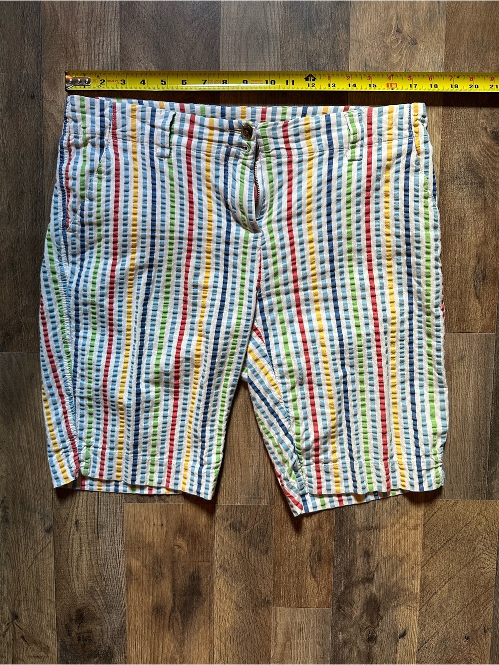 🩵WOMENS PIN STRIPED LOUDMOUTH GOLF CHINO SHORTS SIZE 10 / 35” WAIST💙